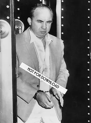 MICKEY COHEN IN CUFFS CUSTODY PHOTO 8x10 B&W GLOSSY GREAT MAFIA MOB WALL ART • $8.99