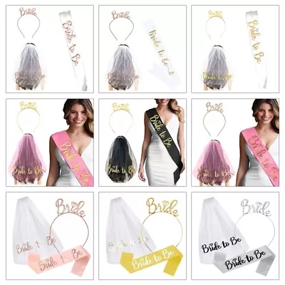 Bachelorette Party Rose Sash Veil Bridal Shower Supplies For Hen Do • $19.98