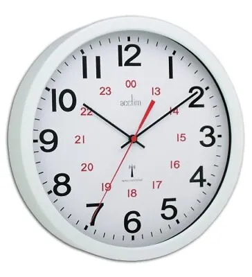 Wall Clock Radio Controlled 30cm Wht 74172 White 36 36 5 Cm • £48.99
