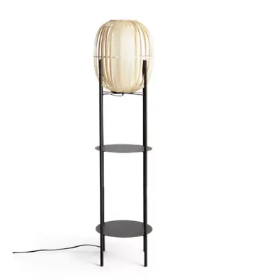 Habitat Aoki Bamboo Shelved Floor Lamp - New Ex Display Boxed • £66.49