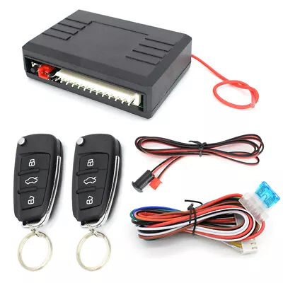 Keyless Entry Car Alarm System & 2 Flip Key Fob 3-button Remote Control Lock • $25.91