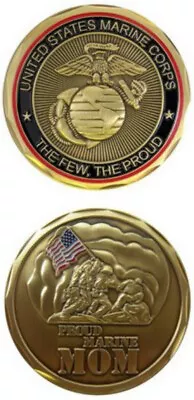 NEW U.S. Marine Corps Proud Marine Mom Challenge Coin. 2562 • $13.99