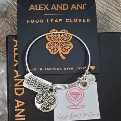 $51.34 • Buy ALEX AND ANI Four Leaf Clover Charm Bangle