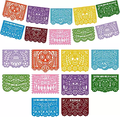 60 Pieces Mexican Party Banners Altar De Ofrendas Supplies Kit Dia De Los Muerto • $25.05