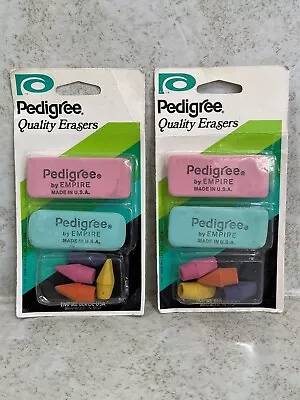 Vintage 1977 Pedigree Quality Erasers By Empire No. 2904 Lot Of 2 Packs USA • $10.99
