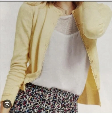 $9.99 • Buy CAbi 277 Sunny Cardigan In Sunshine Yellow Speckled Womens Sz Large GUC