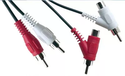 1M Metre TWIN 2 X RCA Phono PLUG To PLUG Stackable Y Splitter Lead CABLE 2 Way • £3.49