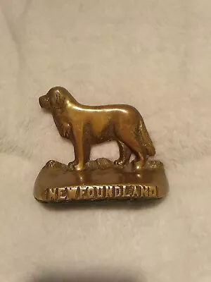 Vintage Nafco Brass Newfoundland Dog Paperweight/Bookend • $5