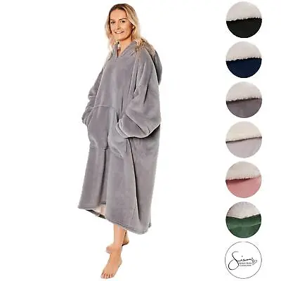 £18.99 • Buy Sienna Extra Long Hoodie Blanket Oversized Soft Sherpa Fleece Giant Sweatshirt