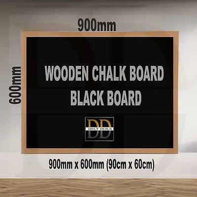£16.99 • Buy 90x60cm Blackboard Chalkboard Magetic Wooden Chalk Board Kids Message Memo Sign