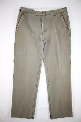 Orvis Heavyweight Twill Safari Field Pants Leather Trim Zambezi Brown Mens 40x31 • $19.99