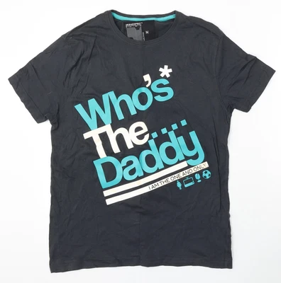 £4 • Buy Urban Spirit Mens Grey Cotton T-Shirt Size M Round Neck - Who's The Daddy