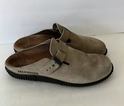 Mephisto Womens Taupe Suede Halina Clogs. Sz 37 Miles Comfortable Walking • $32