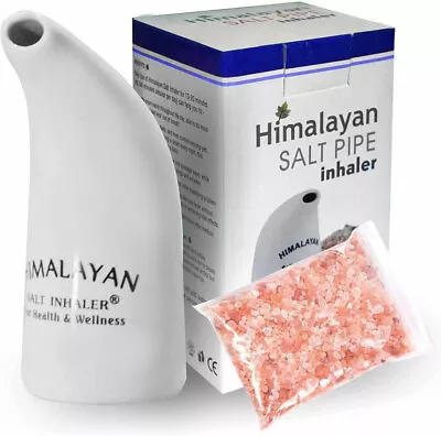 Himalayan 100% Natural Pure Pink Ceramic Pipe Salt Inhaler Asthma Anti Bacterial • £11.99