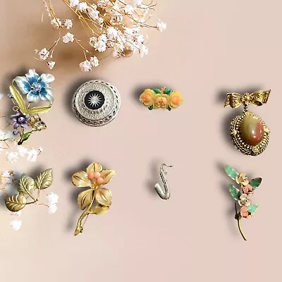 Vintage Brooches Bulk Lot Granny Jewellery Brooch Collectors Gift • $66