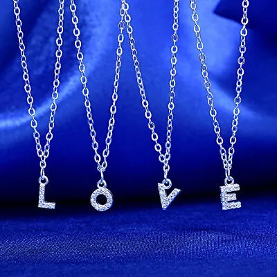 £3.99 • Buy Silver Initial Letter Alphabet Chain Friendship Bridesmaid Ladies Girl Necklace