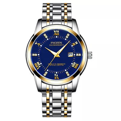 Men's Watch Stainless Steel Quartz Luminous Classic Waterproof Blue Wrist Watch • $10.99