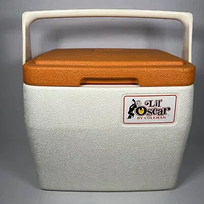 Lil Oscar Cooler By Coleman - Ice Chest Lunch Box 5272 Orange Vintage Lunch Box • $21.95