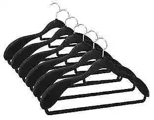  Extra Wide Shoulder Velvet Hangers Suit Hangers For Men Smooth 6 Pack Black • $29.35