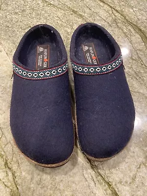 £32.04 • Buy Haflinger Womens GRIZZLY ZIG ZAG Blue Wool Clogs Slippers Sz 38 / US 7