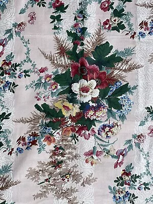 LEE JOFA Vintage “Moire Fern Travertine” 26” X 35” Chintz Floral Fabric Sample • $38