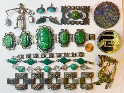 Vintage Antique Mexican Sterling Wearable Jewelry Lot 264g 1920-79 NOT Scrap • $109.16