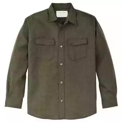 Filson Worsted Wool Guide Shirt 20263530 Forest Green Heather Olive Button Up CC • $99.99