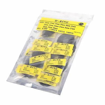 (0.7mm) O Ring Kit Rubber Washer Seals Assortment Set 950pcs Set • £7.15