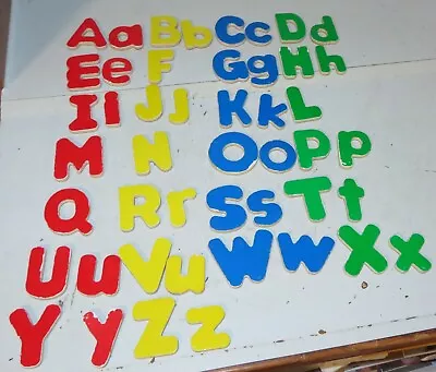 Wooden Board Magnet Set Uppercase Numbers Partial Lower Case Lot Used Learning  • $4.49