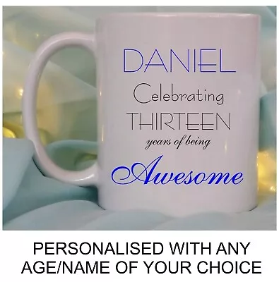 Personalised Birthday Gift Boys Men Awesome Dad Uncle Nephew Husband Mug For Him • £10.95