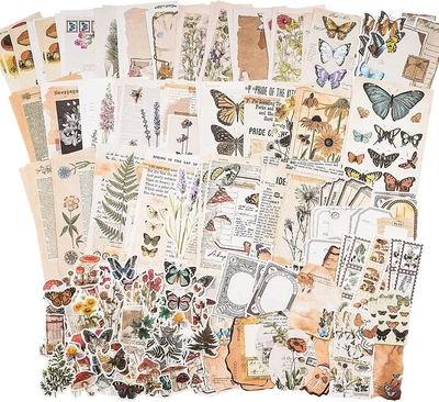 $20.17 • Buy Vintage Scrapbook Supplies Pack (200 Pieces) Art Journaling Bullet Junk Journal 