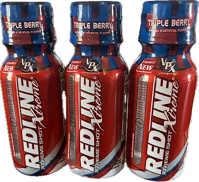 3 Bottles VPX Redline Xtreme Energy Shot (Triple Berry) 3 Fl Oz Each Exp. 04/25 • $26.95