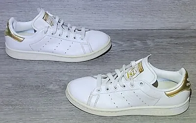 Adidas Originals Stan Smith Cloud White/Gold Metallic Women's Shoe 8.5 EE8836 • $25