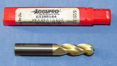 New Accupro Ball End Mill: 0.375″ Dia 1″ LOC 3 Flute Solid Carbide ZrN Coated • $34.19