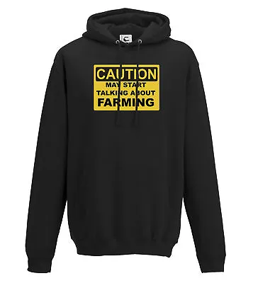 Caution May Start Talking About Farming Funny Gift Hoodie All Sizes Adult & Kids • £14.99