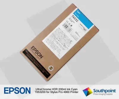 Epson T6532 Cyan 200ml Ink Cartridge Stylus Pro 4900 Printer Exp 2022 • $89