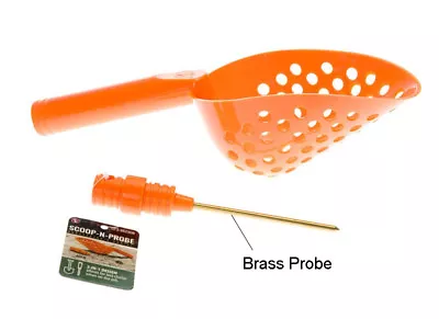 Tough Durable ORANGE Plastic Beach Sand Scoop With Brass Probe Metal Detector • $12.99