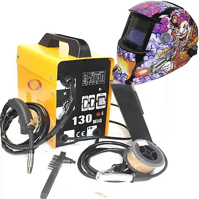 MIG-130 Flux Core Auto Wire Welder Machine W/Cooling & US Joker Welding Helmet • $189.99