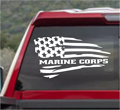 MARINE CORPS AMERICAN FLAG Vinyl DECAL STICKER For Window Car/ Truck/ Motorcycle • $13.99