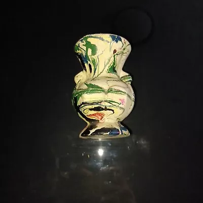 Vtg 1940 Morton Pottery Urn Vase End Of Day Beautiful Colorful Swirl Vase • $25