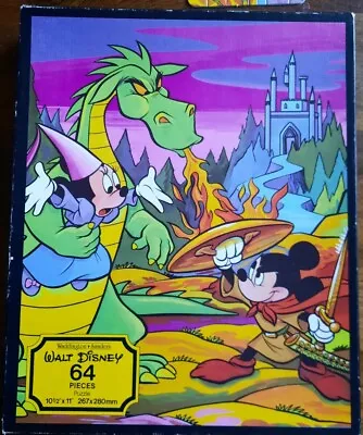 WALT DISNEY Mickey & Minnie Mouse Vintage PUZZLE WADDINGTONS 80s Chunky • $8.16