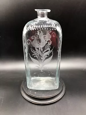 Rare Large 18th Century Glass Spirit Flask Decanter Ca 1750 Dutch/german • £14.99