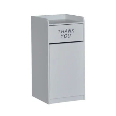$344.95 • Buy Restaurant Trash Can Receptacles In Gray Finish - Wood Tray Top Receptacle