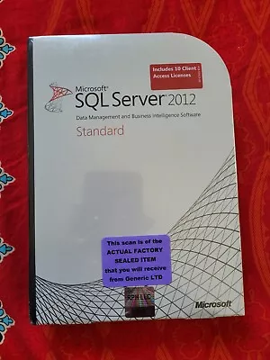 Factory Sealed - 228-09842 Microsoft SQL Server 2012 Standard 10 CAL • $475