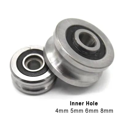 Metal U V Groove Bearings Guide Pulley Roller CNC Ball Bearing Wheel 34568mm • £1.74