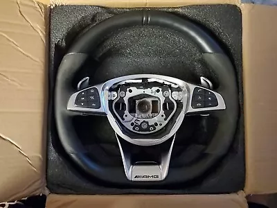 W205 Leather And Suede Steering Wheel C63 C63s C400 C43 AMG • $415