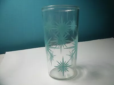 Vintage Hazel Atlas Atomic Starburst Turquoise  Sour Cream Glass • $11.99