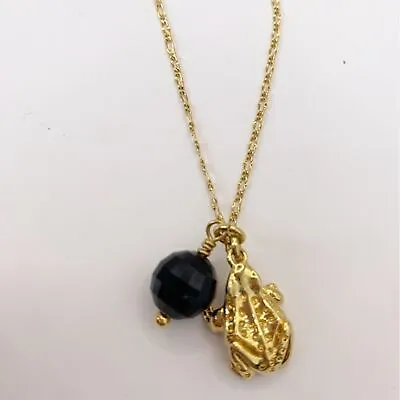 J Crew Gold Tone Dainty Frog Pendant Necklace • $17.99