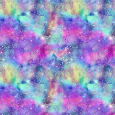 100% Cotton Digital Fabric Space Universe Galaxy Sky Crafty 140cm Wide • £1.50