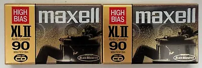 New Lot Of 2 Maxwell XL II High Bias 90 Minutes Audio Cassette Tapes Sealed • $18.88